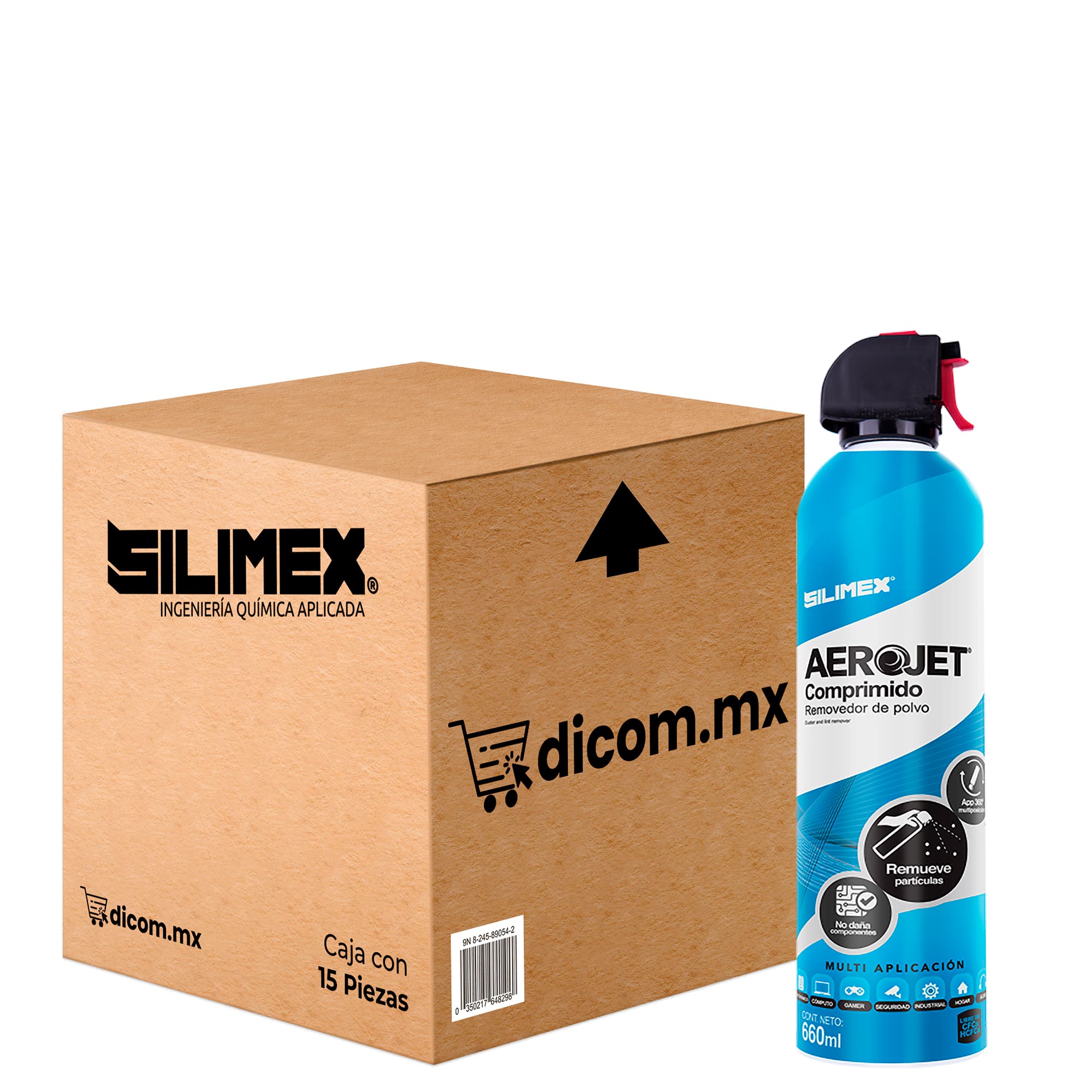 Aire comprimido Silimex Silijet Aerojet 360°, 660 ML, caja con 15 piezas